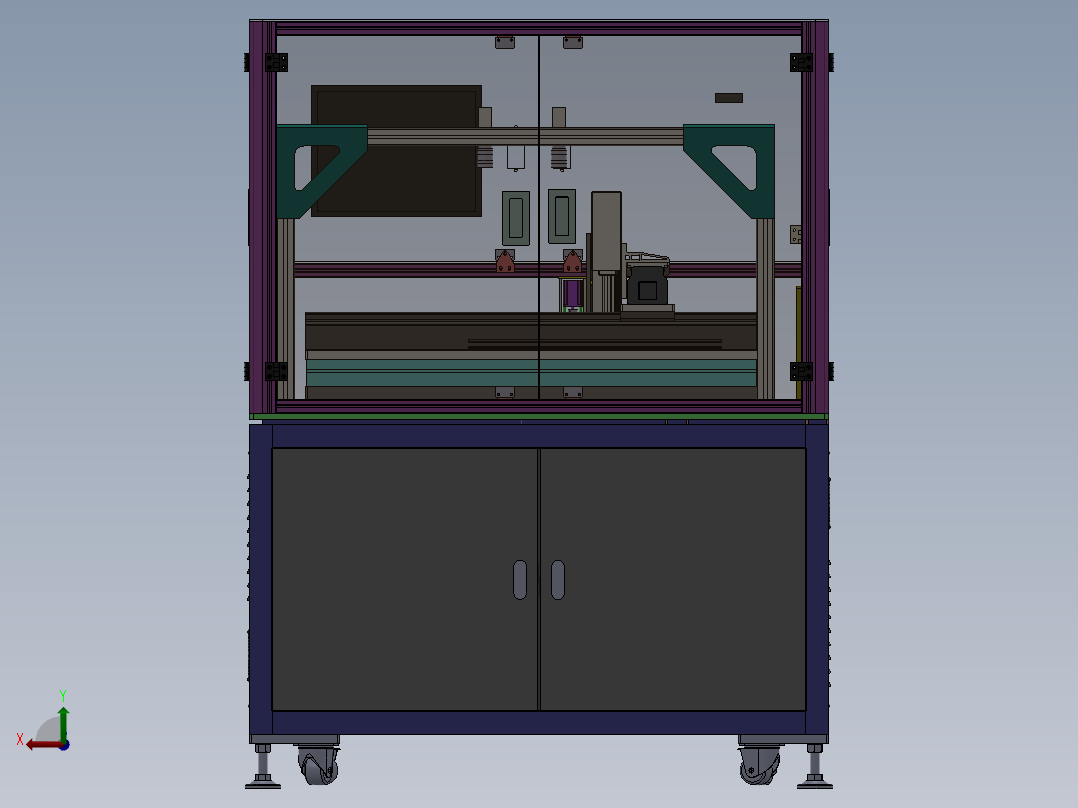 双工位贴标签机后视图