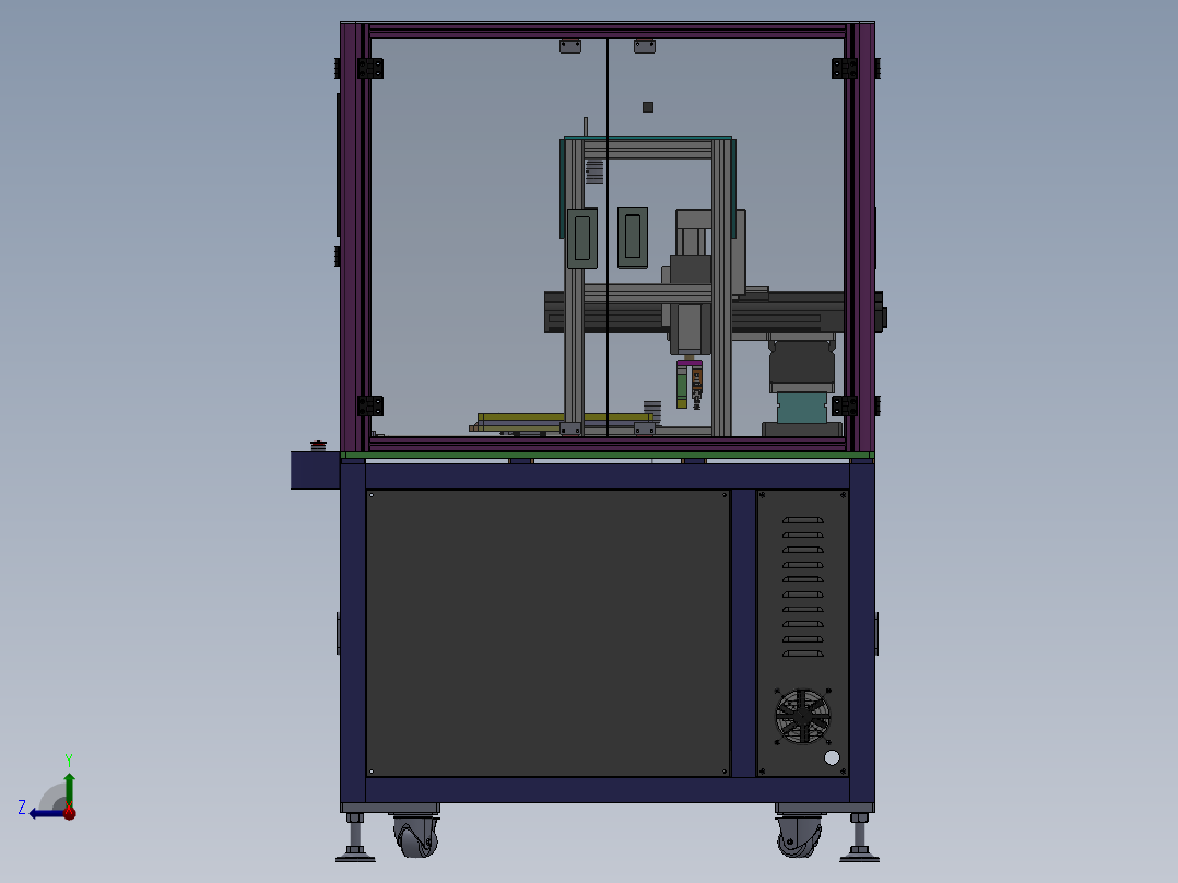 双工位贴标签机右视图