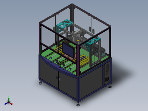 双工位贴标签机正等轴测缩略图
