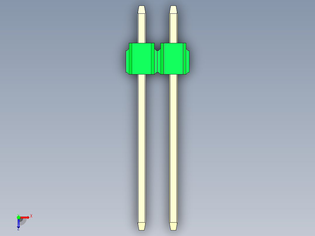 彩色公头100mil（2.54mm）系列-DS1021_green_3x02p_100mil_Type5_rev1.0俯视图
