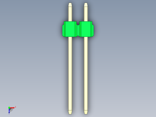 彩色公头100mil（2.54mm）系列-DS1021_green_3x02p_100mil_Type5_rev1.0俯视缩略图