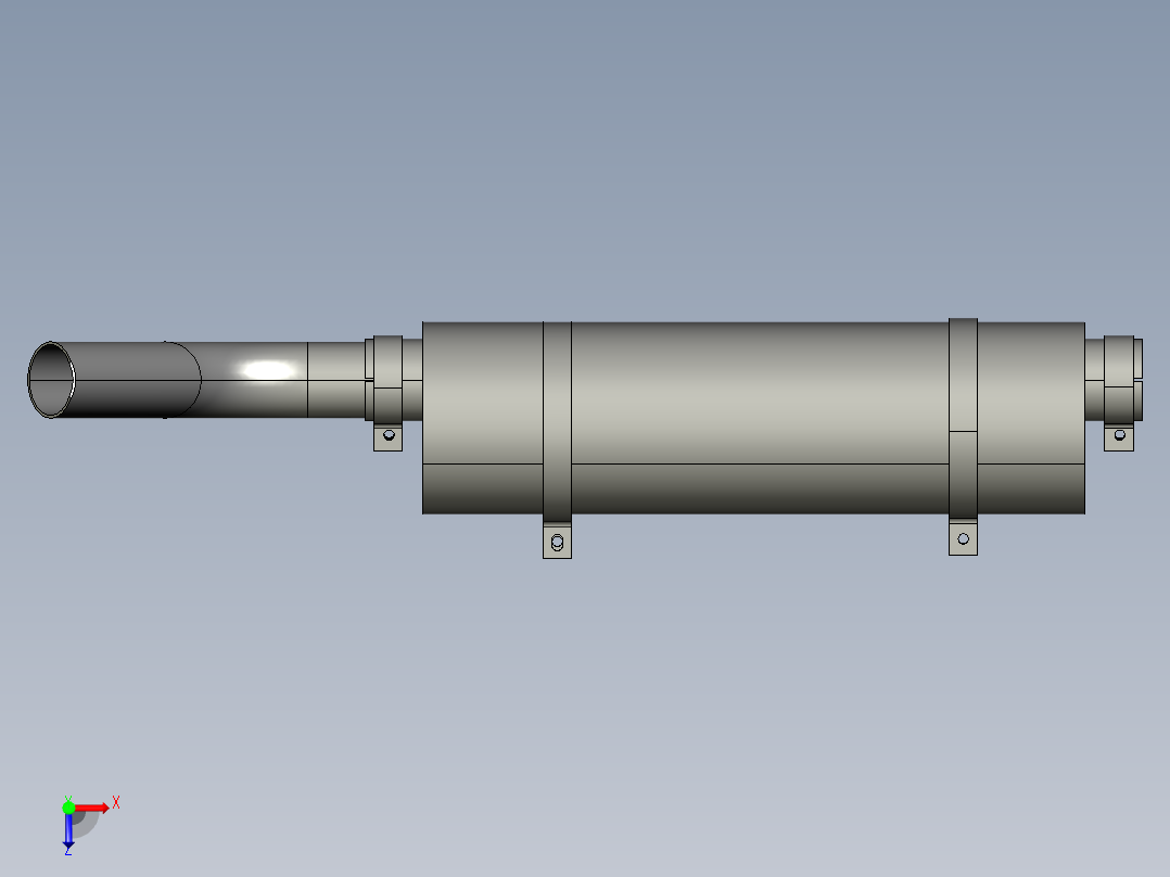 废气消音器俯视图