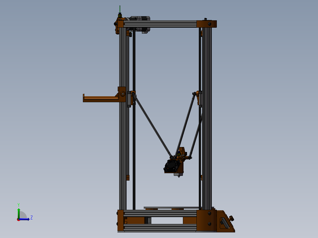 Kossel机械人左视图