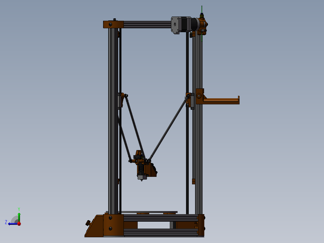 Kossel机械人右视图