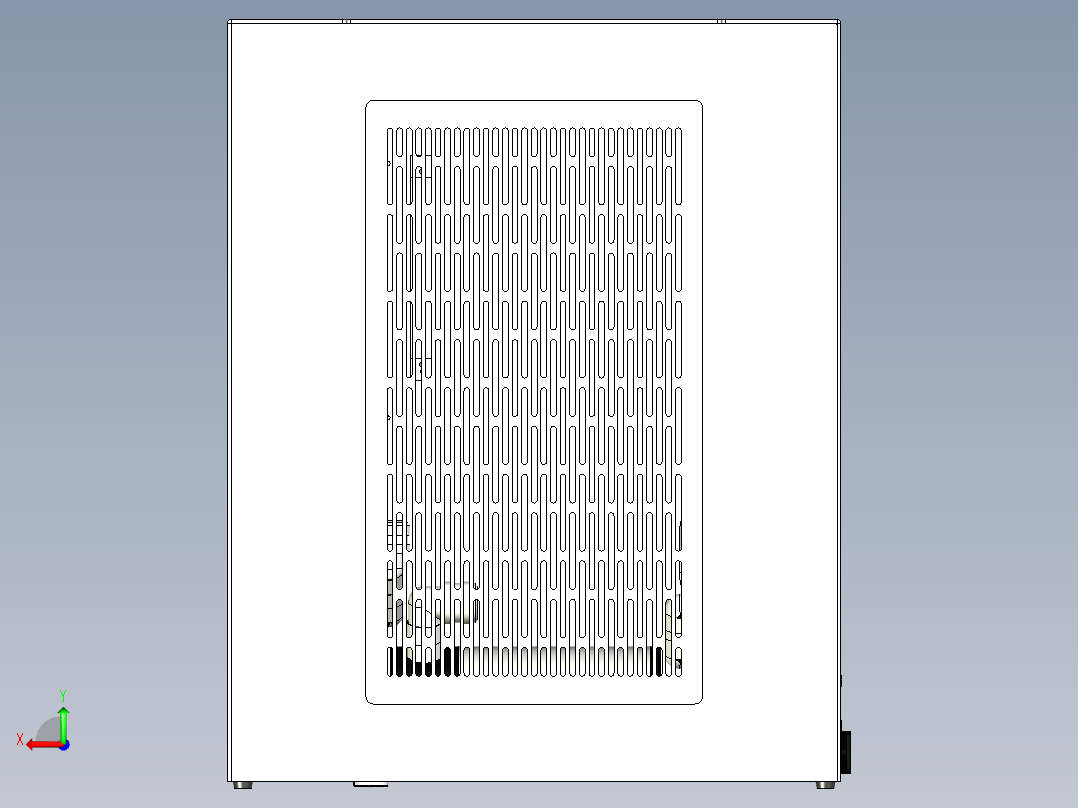 电脑钣金机箱后视图
