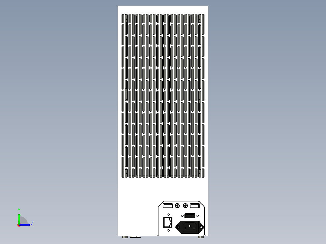 电脑钣金机箱左视图