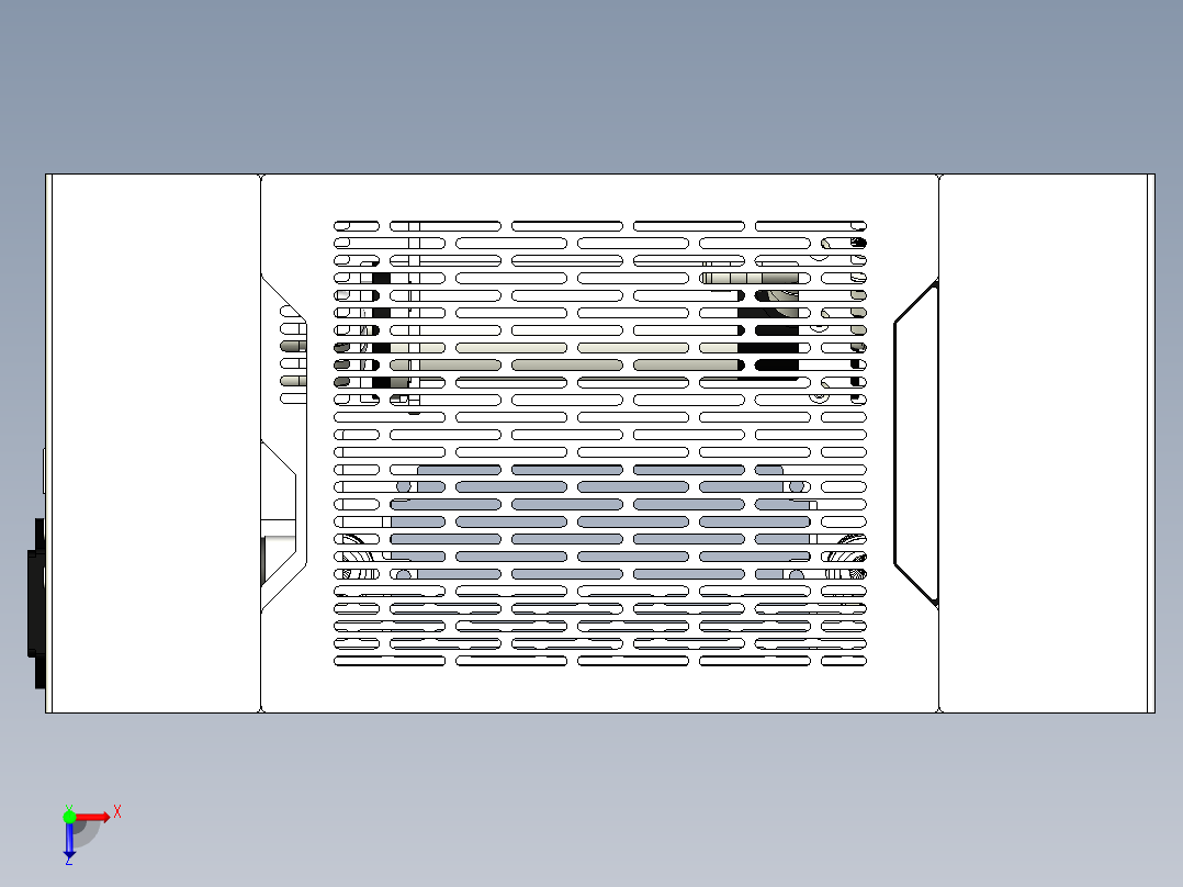 电脑钣金机箱俯视图