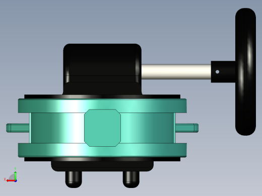 带手动手轮齿轮箱的INTERAPP蝶阀，蝶形对夹式阀门后视缩略图