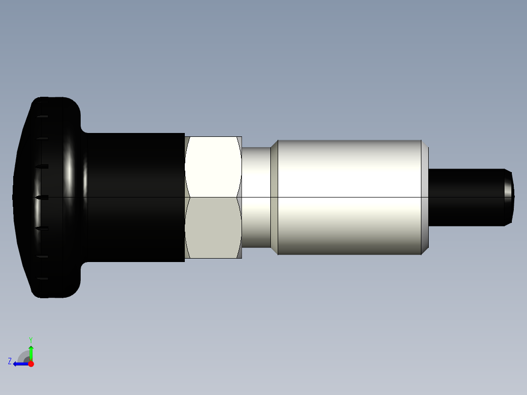 分割定位柱(有卡鎖)2211-3D多系列多零件图纸模型右视图