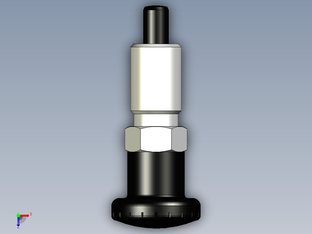分割定位柱(有卡鎖)2211-3D多系列多零件图纸模型俯视图