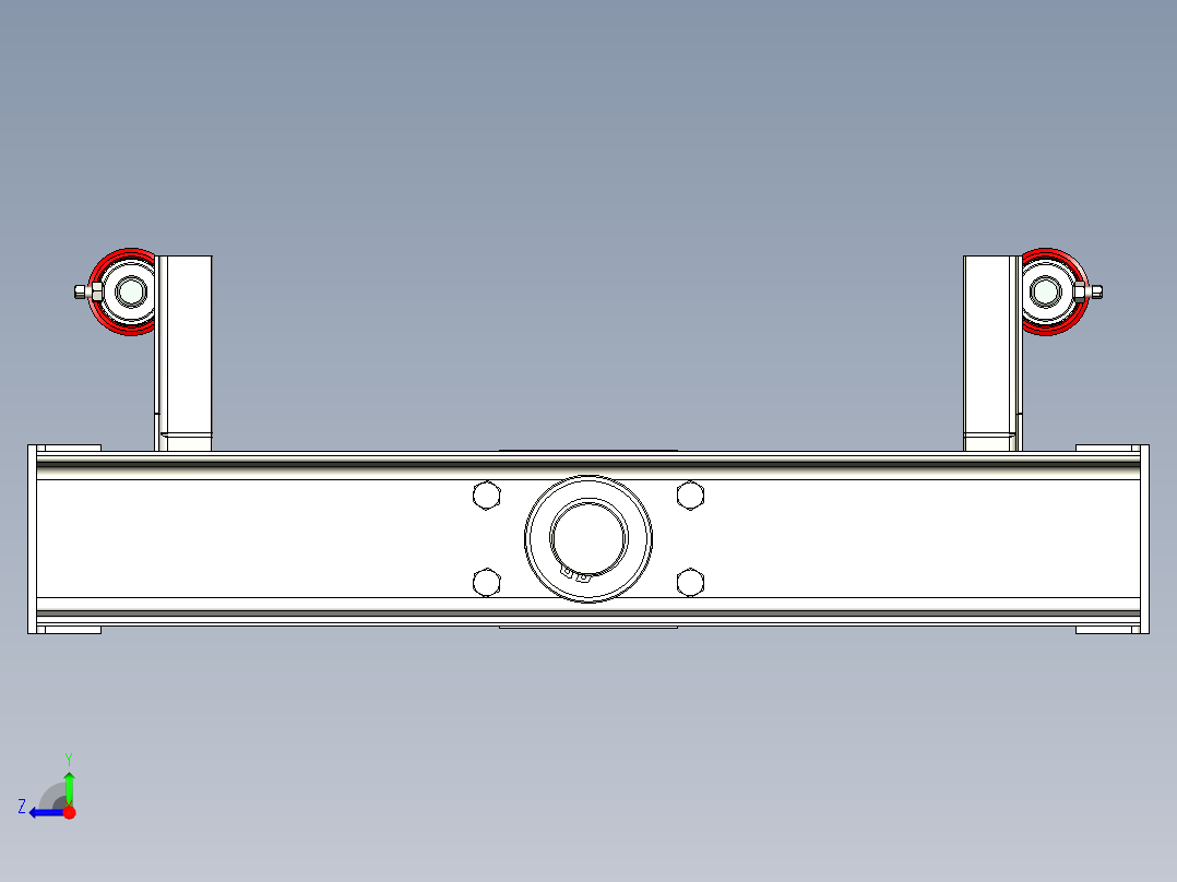 TD75型带式输送机平行下调心托辊组 TD1C6右视图