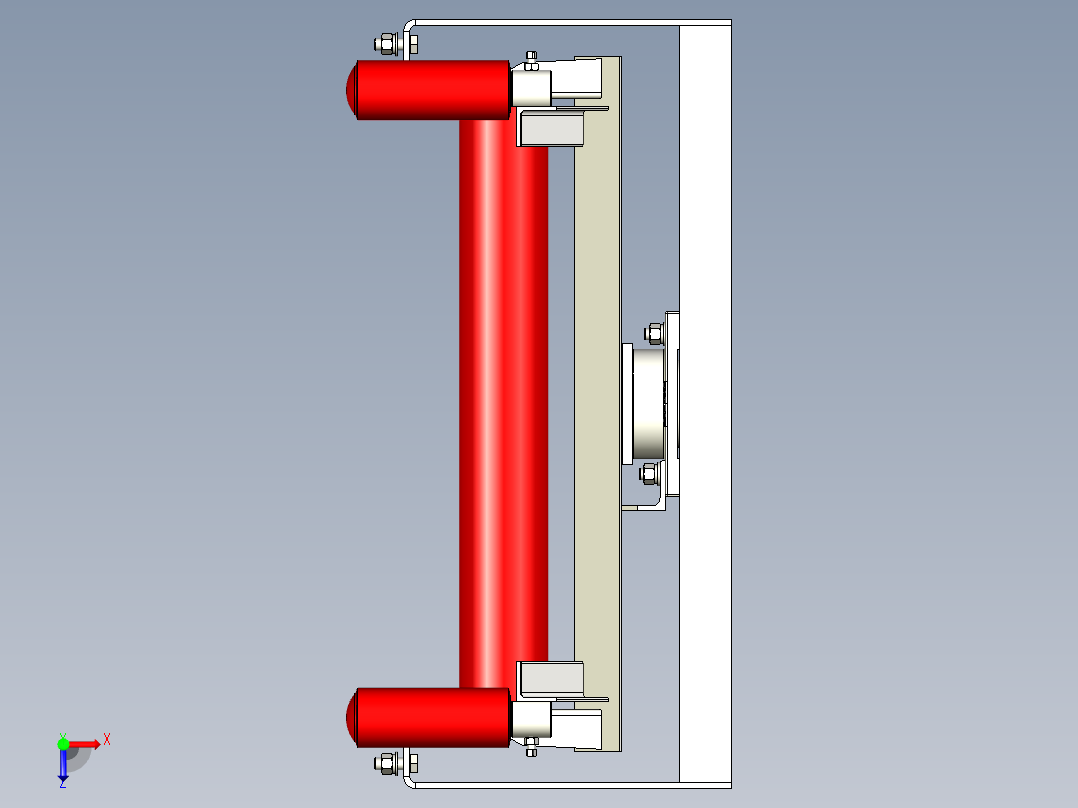 TD75型带式输送机平行下调心托辊组 TD1C6俯视图