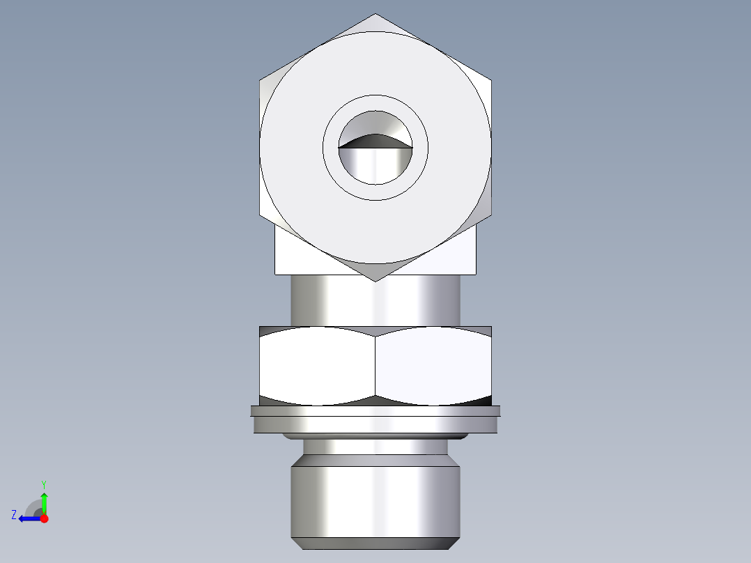 卡套式工业通用硬管接头EO_Adjustable_Locknut_elbow_WEE10ZSMCF右视图