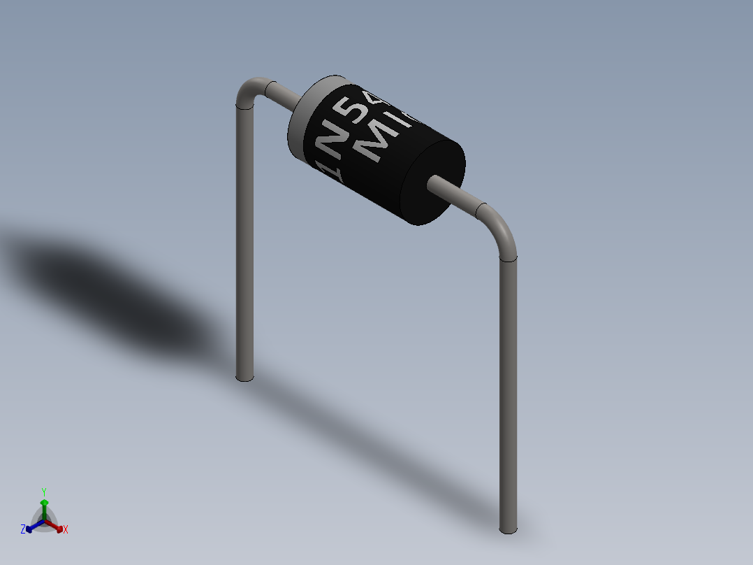 电容器 二极管 电阻器-Rectifier Diode 1N5408正等轴测图