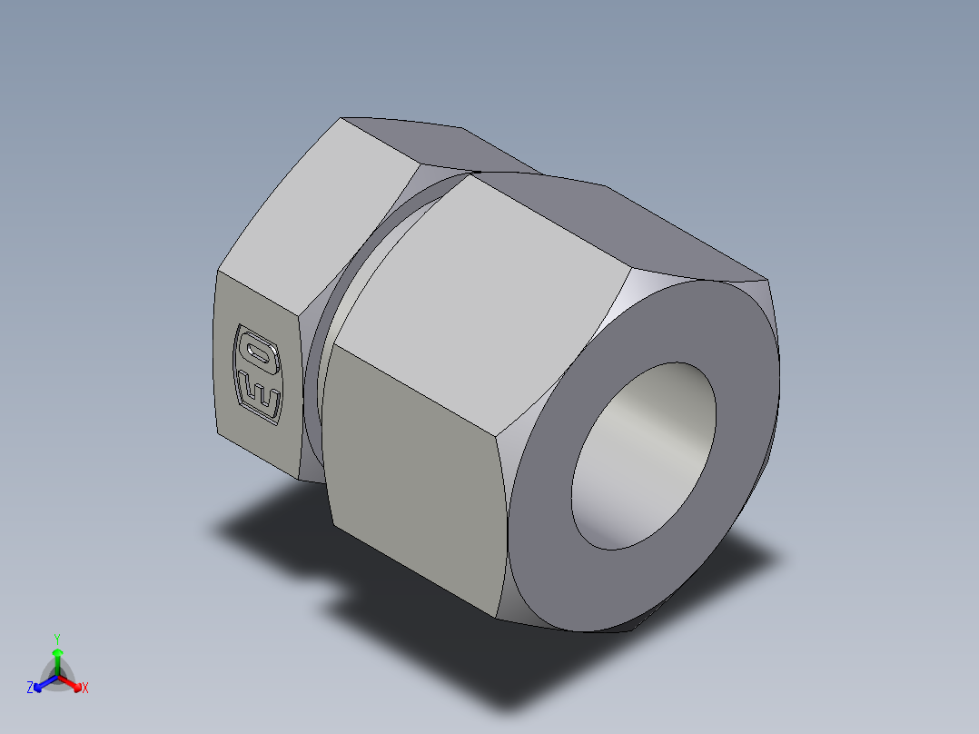 卡套式工业通用硬管接头EO_Blanking_plug_for_tube_ends_ROV16SCF正等轴测图