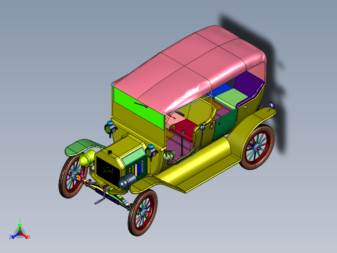 福特敞开老爷车正等轴测图
