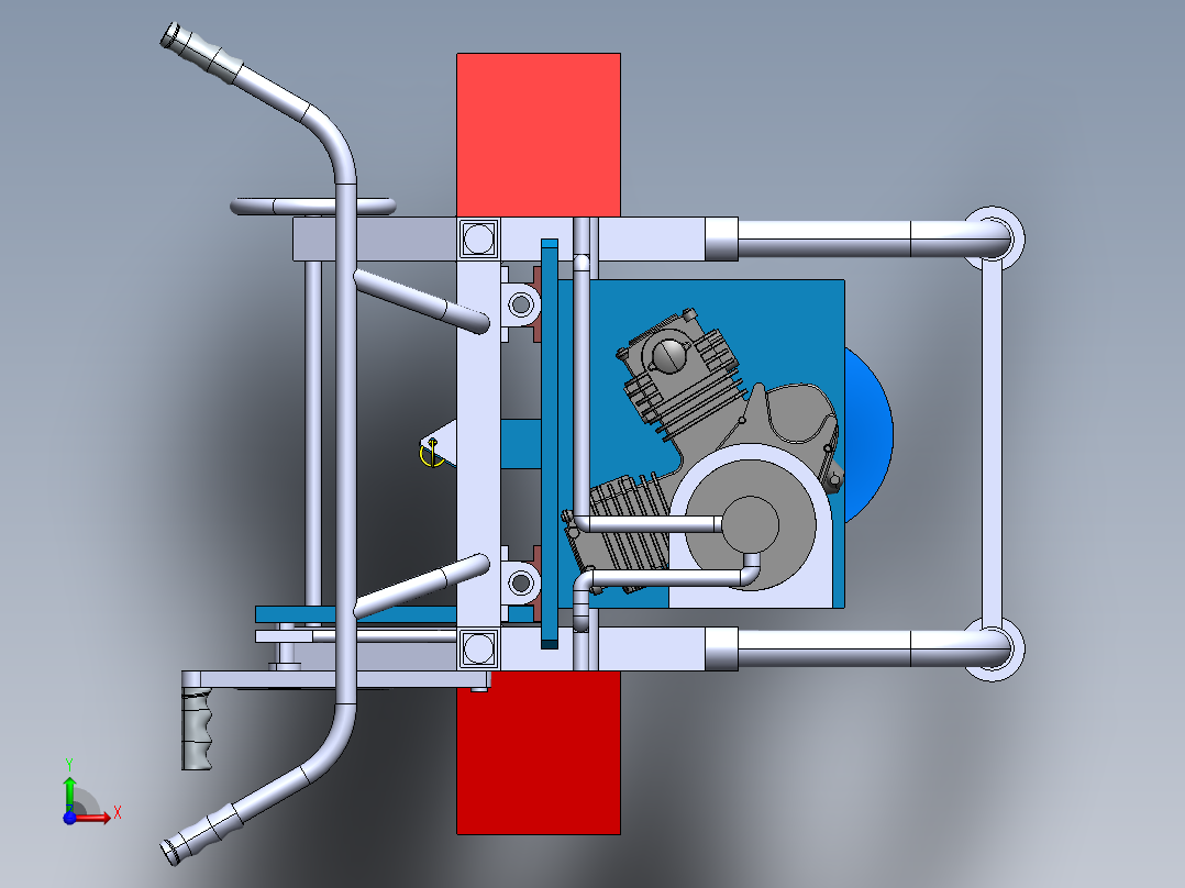 手推地钻前视图