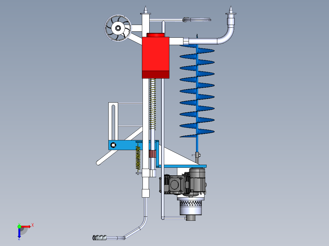 手推地钻俯视图