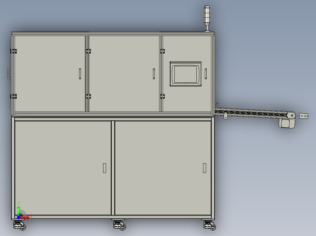 塑料产品自动下料冲切step前视图