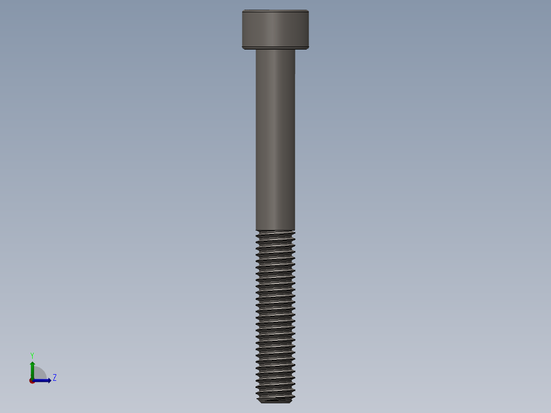 Screw_DIN_912_M5x45_A2.SLDPRT公制内六角螺钉左视图