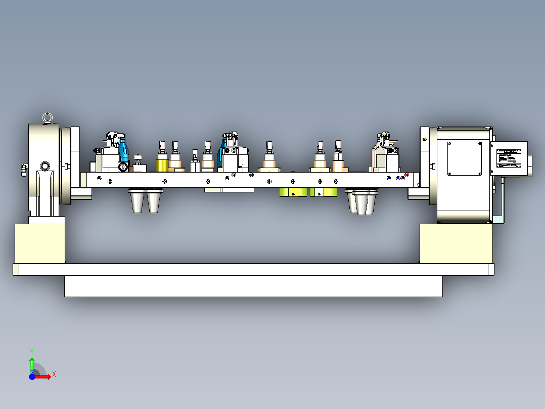 铝铸件液压四轴夹具前视图
