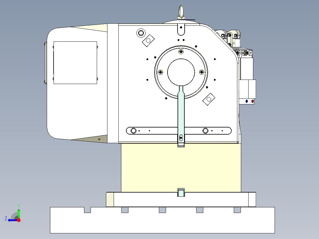 铝铸件液压四轴夹具右视图