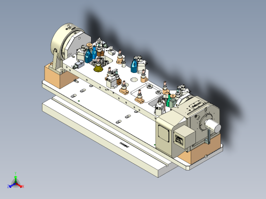铝铸件液压四轴夹具正等轴测缩略图