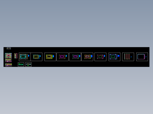 笔记本C面金属外壳制造切角冲孔模具设计图