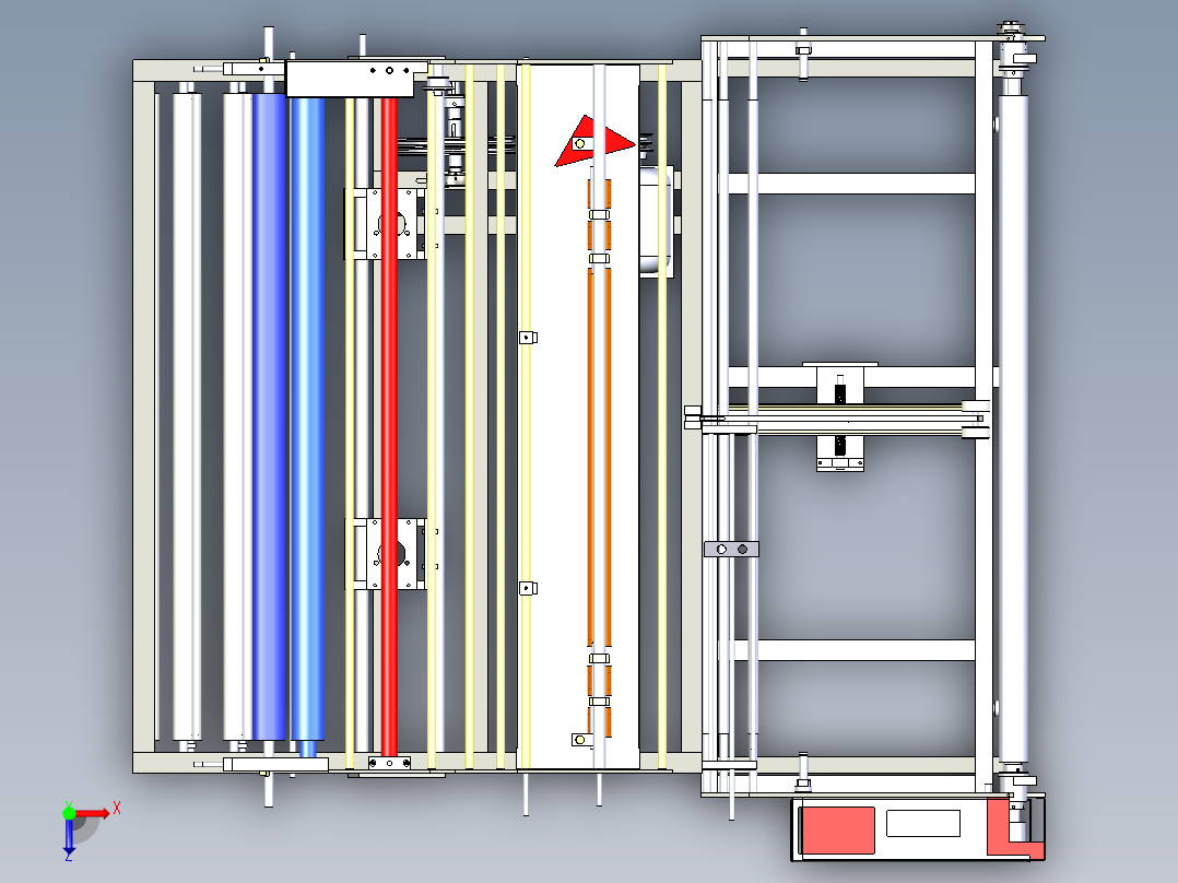 自动绕卷机俯视图