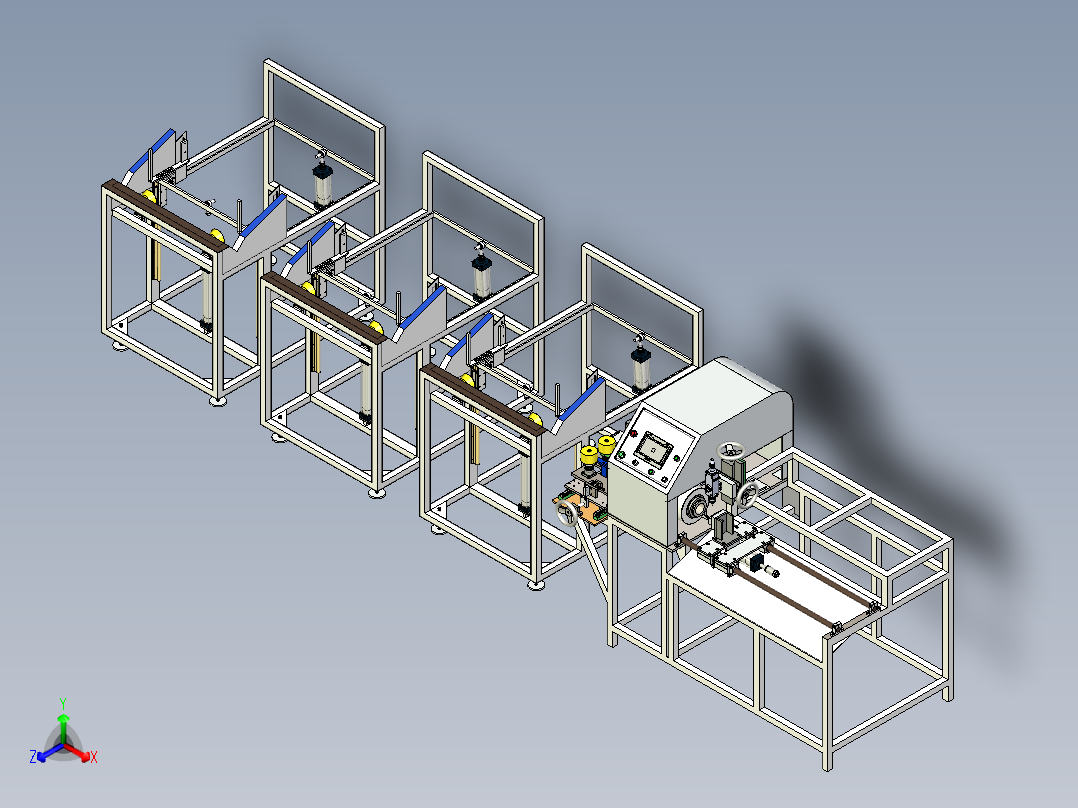 管材激光下料机正等轴测图