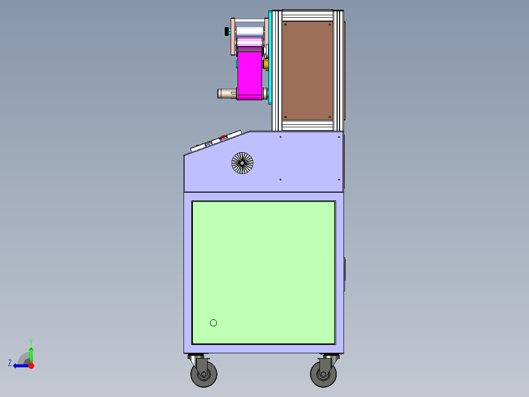 纸带张力控制机右视图