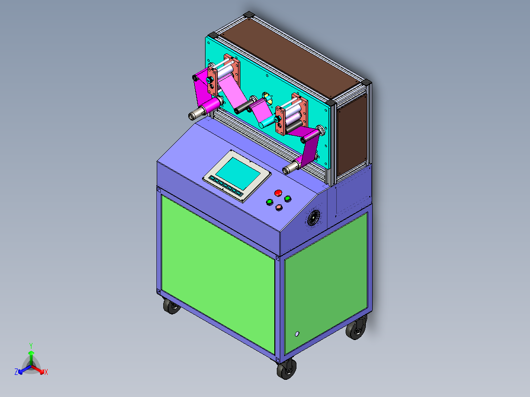 纸带张力控制机正等轴测图