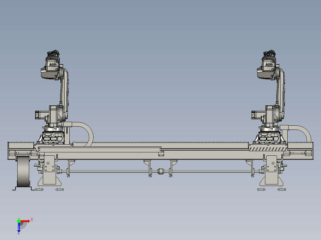 高精度机器人自动化移动系统俯视图