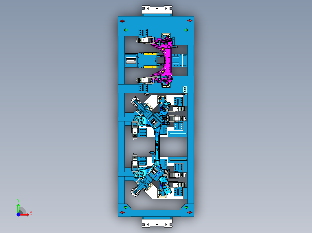 副车架上部钣金单件焊接治具前视图