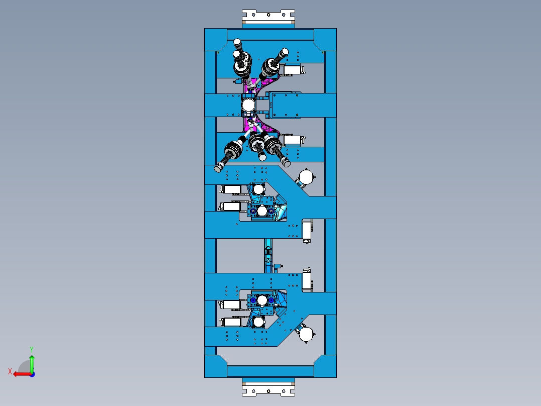 副车架上部钣金单件焊接治具后视图