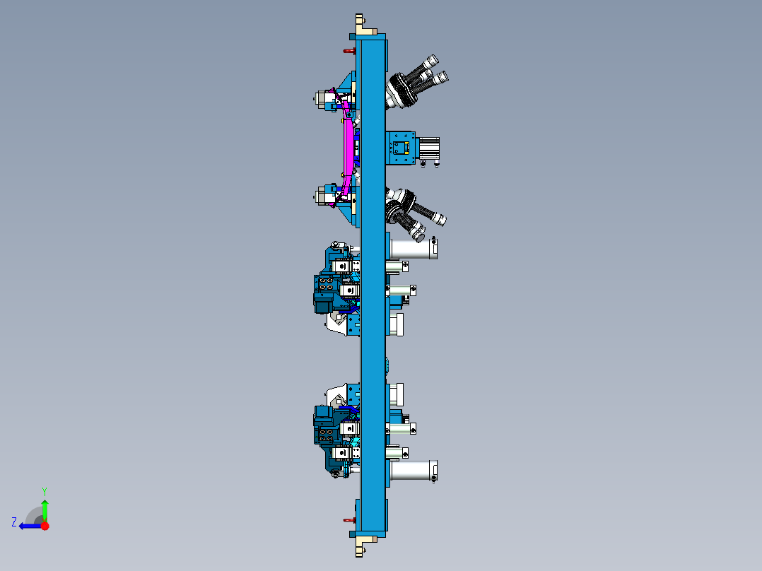 副车架上部钣金单件焊接治具右视图