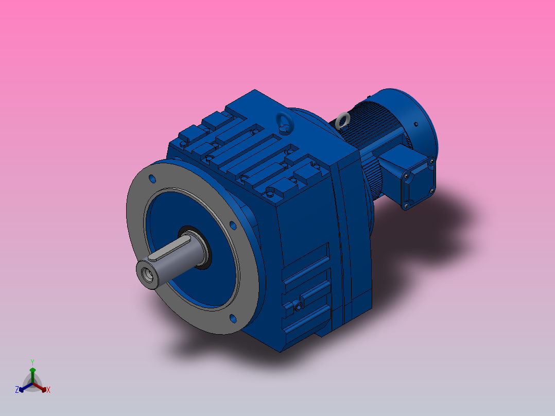 RF97法兰轴伸式安装斜齿轮减速机RF97-Y0.75-4P-80-M1-0°-Φ350主视图