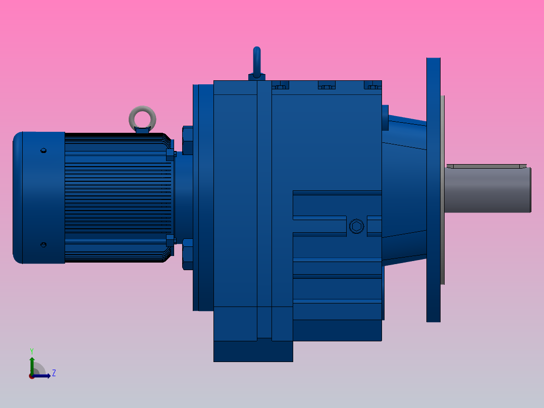 RF97法兰轴伸式安装斜齿轮减速机RF97-Y0.75-4P-80-M1-0°-Φ350左视图