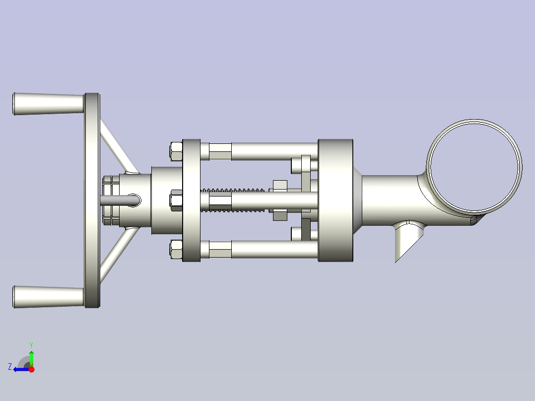管道排料取样阀右视图
