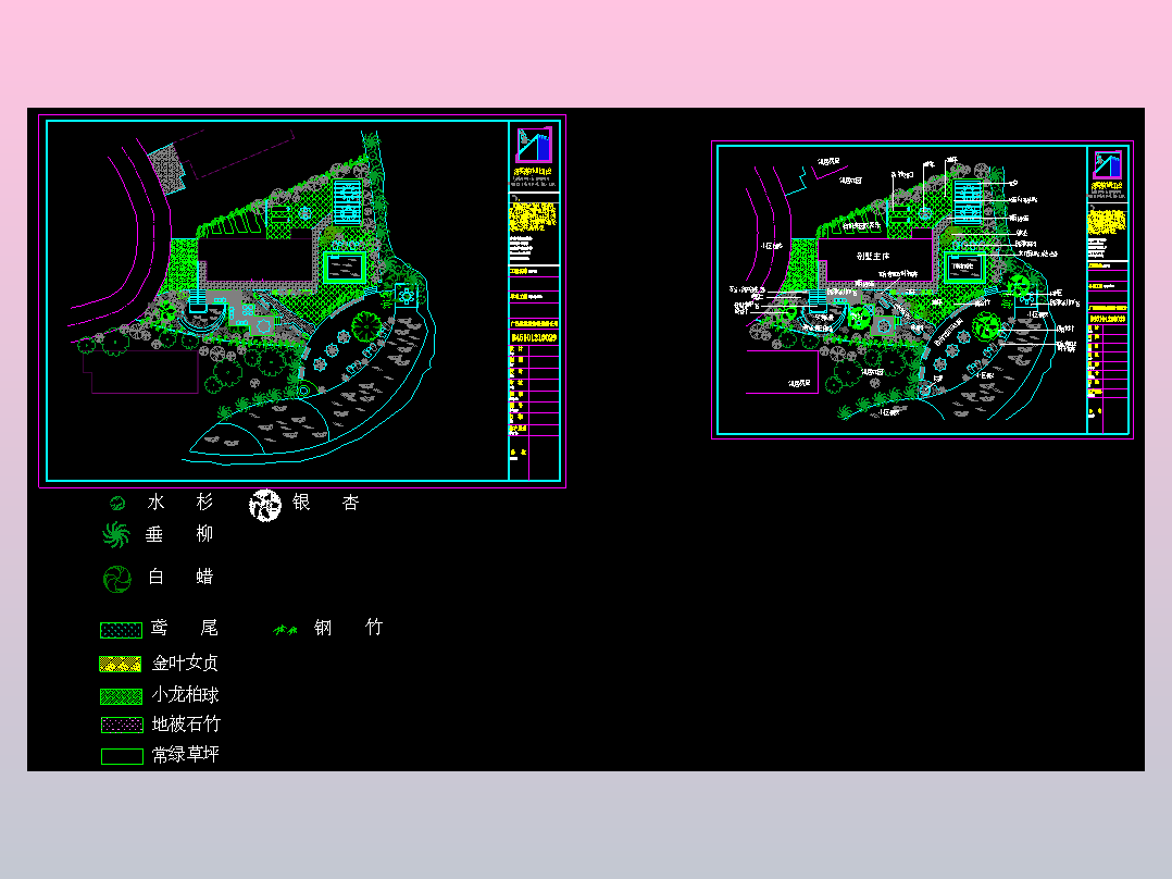 某地别墅庭院景观规划设计平面布置方案图
