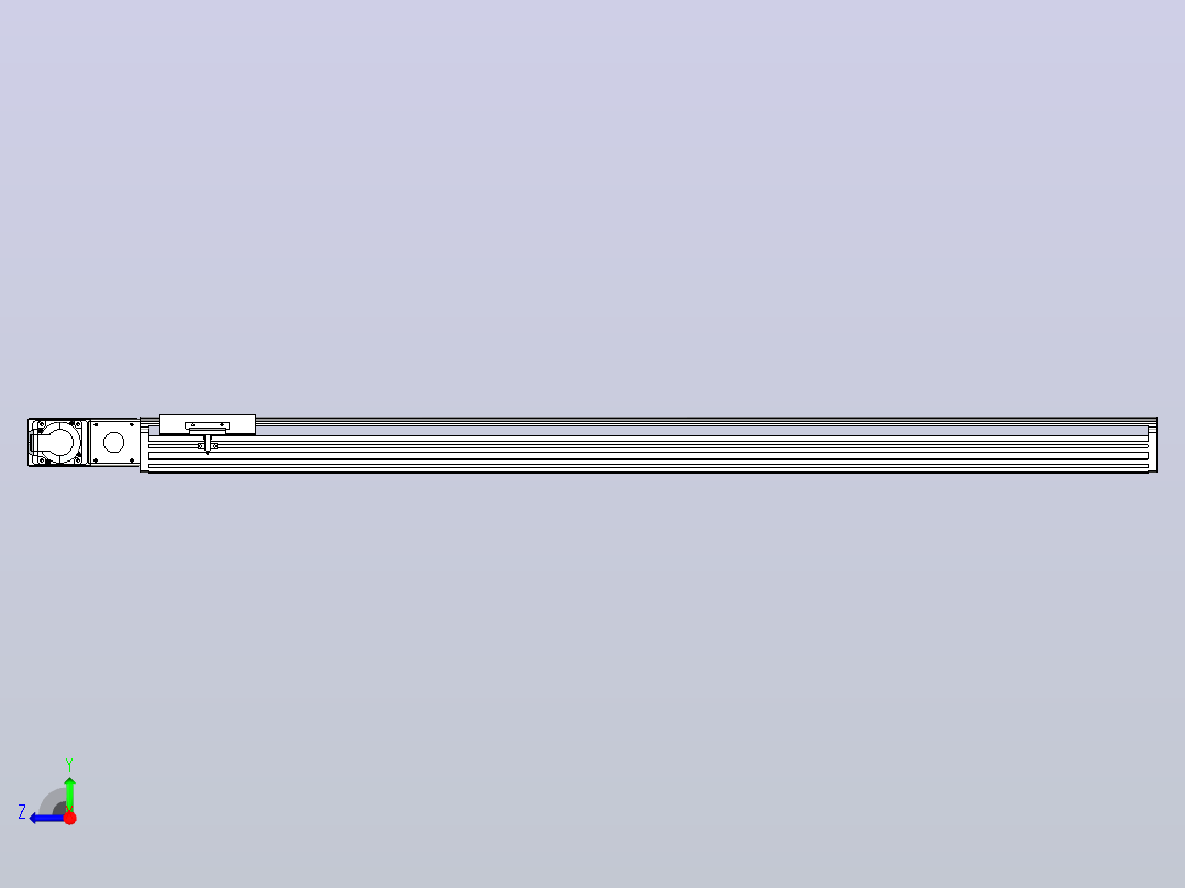 皮带直线轴半封闭可选导轨TPA-HNB-140D-120-L1150-ML-Y-P40-N3右视图