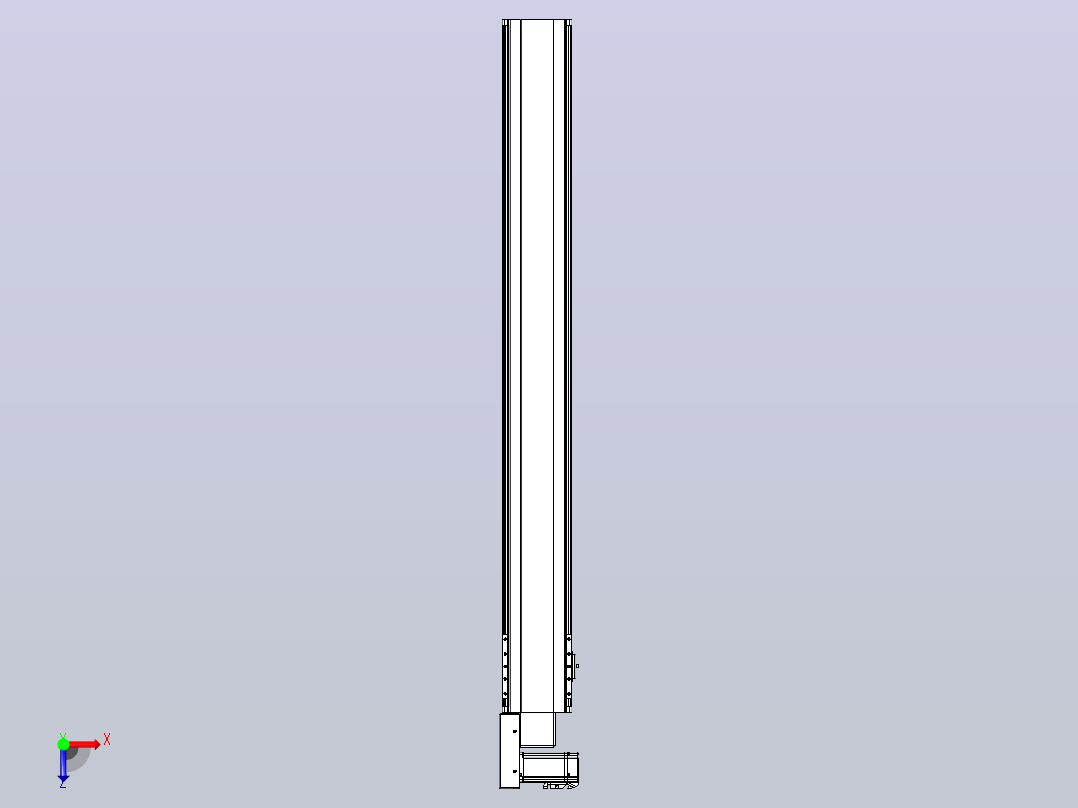 皮带直线轴半封闭可选导轨TPA-HNB-140D-120-L1150-ML-Y-P40-N3俯视图
