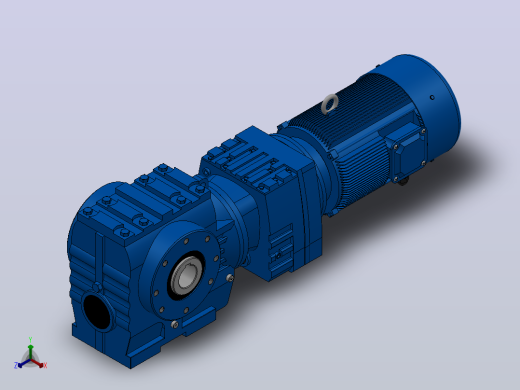 SA57R17组合式斜齿-蜗轮蜗杆减速机SA57R17-Y0.18-4P-229-M1-0°-A正等轴测缩略图