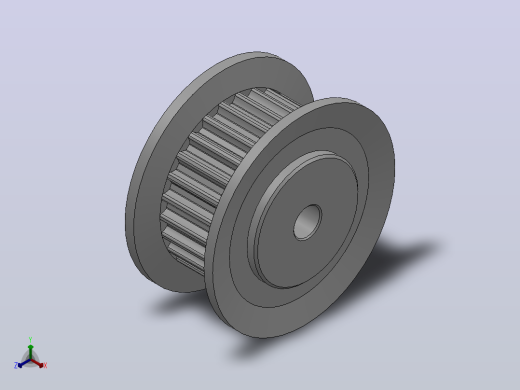 标准型半圆弧形齿同步带轮S2M型_SS2MHC-26-6-dc3-A正等轴测缩略图