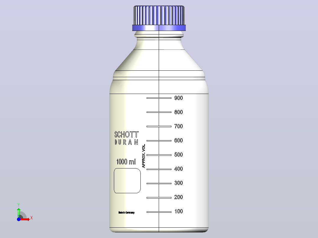 肖特杜兰实验室瓶1lGL45前视图