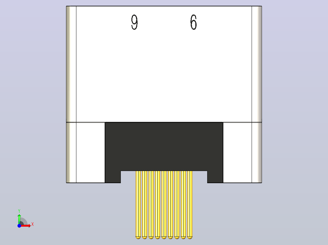 J63A系列微型螺纹紧固垂直安装PCB连接器，插座前视图