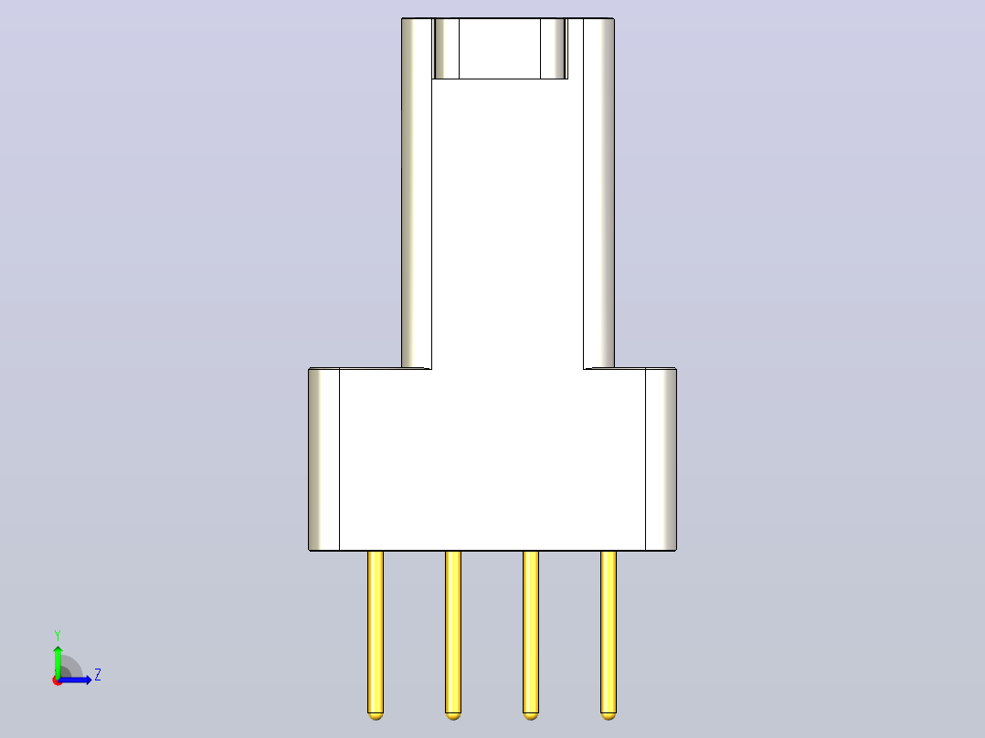 J63A系列微型螺纹紧固垂直安装PCB连接器，插座左视图