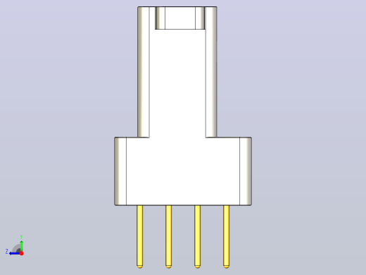 J63A系列微型螺纹紧固垂直安装PCB连接器，插座右视缩略图