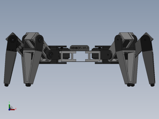 HEXBOT V1.1六足机器人简易结构前视缩略图