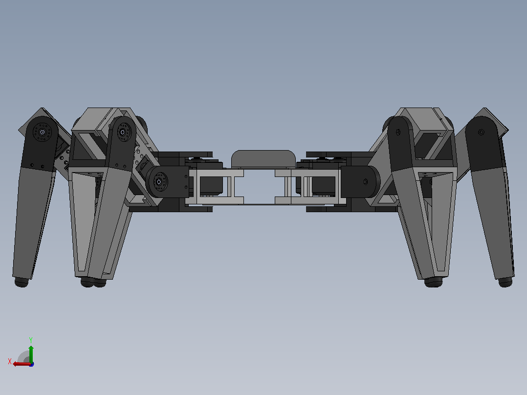 HEXBOT V1.1六足机器人简易结构后视图